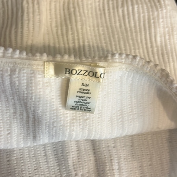 BOZZOLO elastic tube top, Seamless Smocked Womens White Tube Top size S/M - Picture 2 of 5